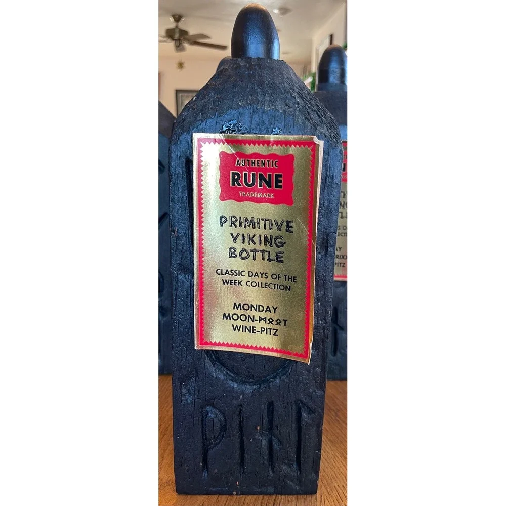 von Stiehl Winery‎ Authentic Rune Primitive Viking Bottle Monday Charred Wood
